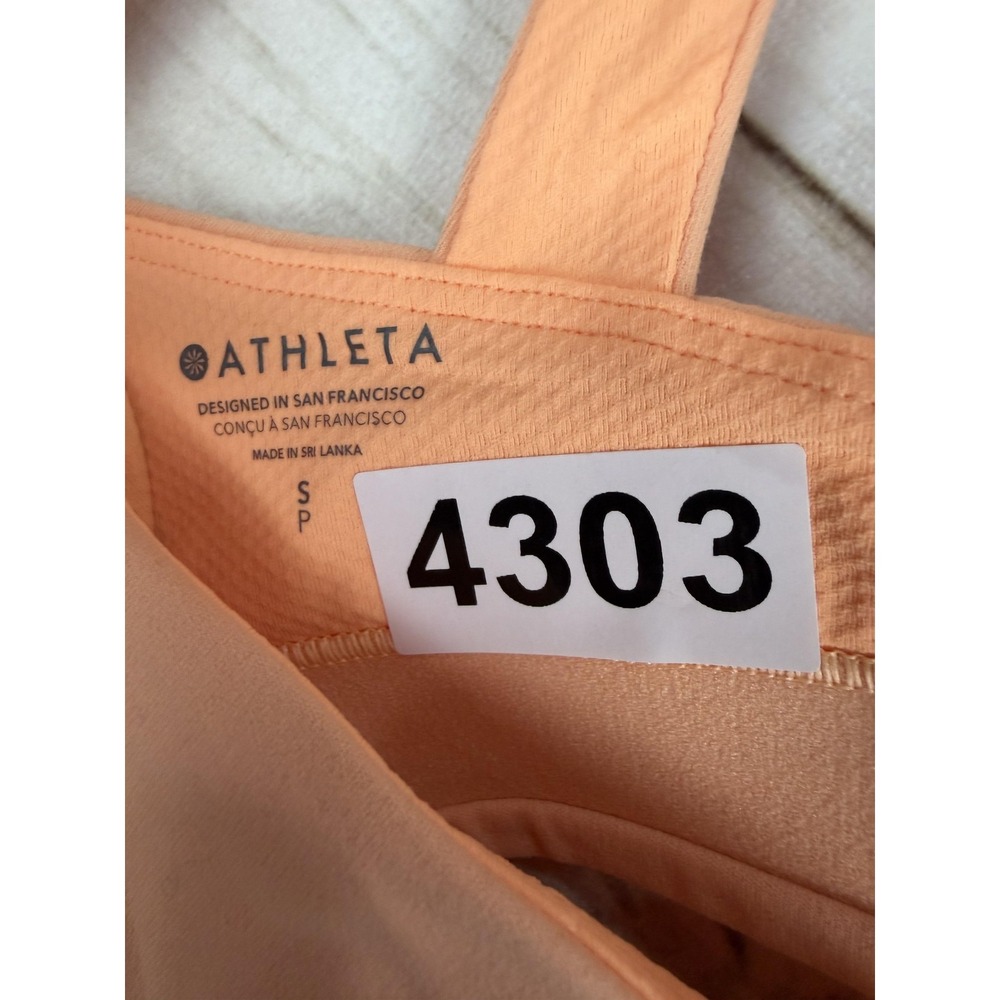 Athleta Sports Bra Womens Small Petite Peach Asana Crossback Padded Yoga - Picture 4 of 8